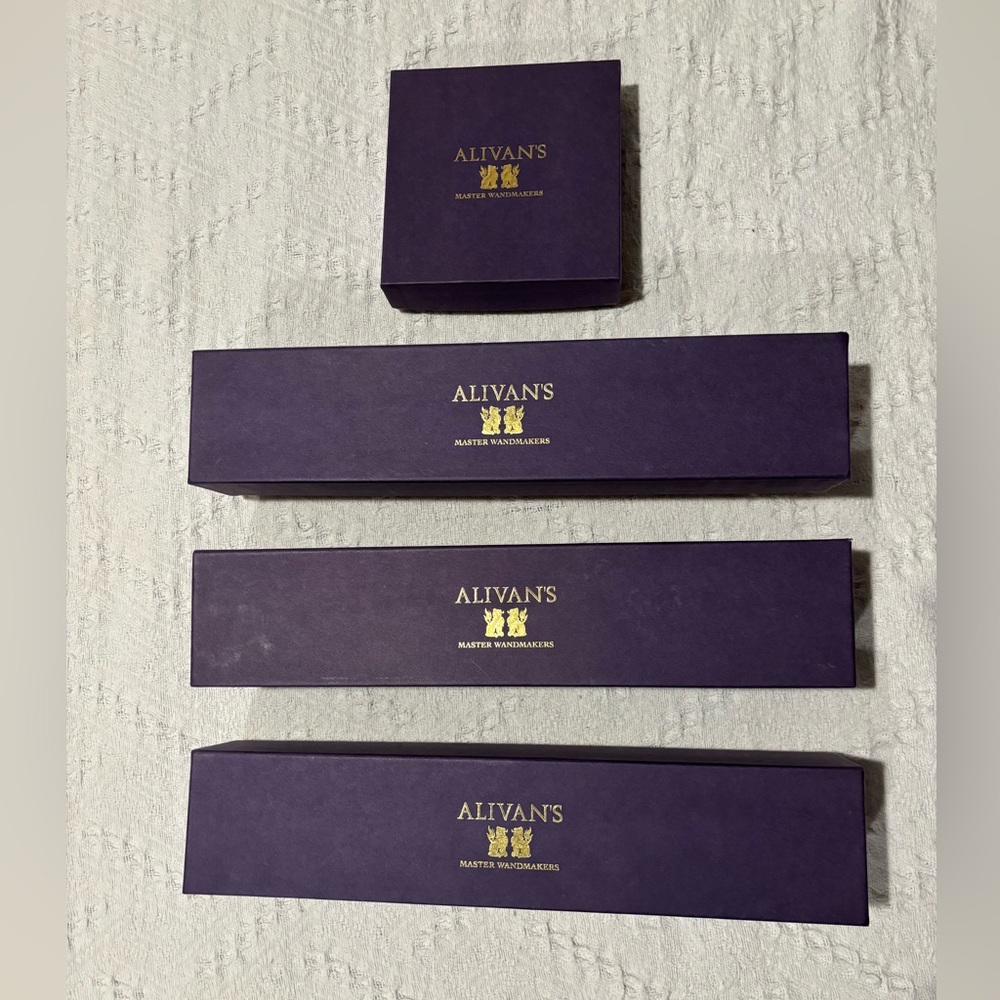 Alivans Handcrafted Wood Harry Potter Wands Lot of 3 Plus Wand Care Kit